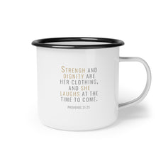 Load image into Gallery viewer, Prov. 31:25 cup -  Black Rim - 12 oz