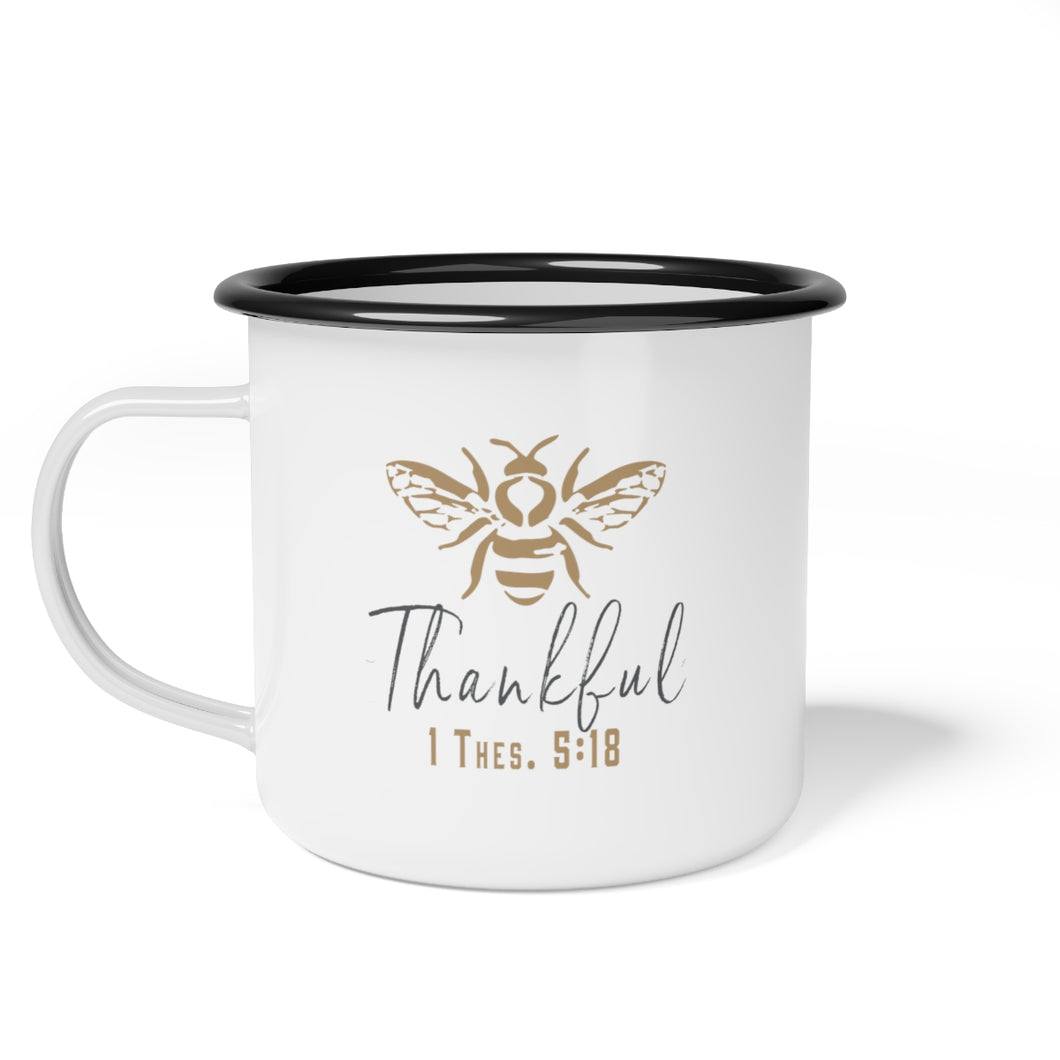 Be Thankful Cup - Black Rim - 12 oz