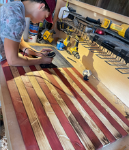 Load image into Gallery viewer, Hand Crafted Wood American Flag
