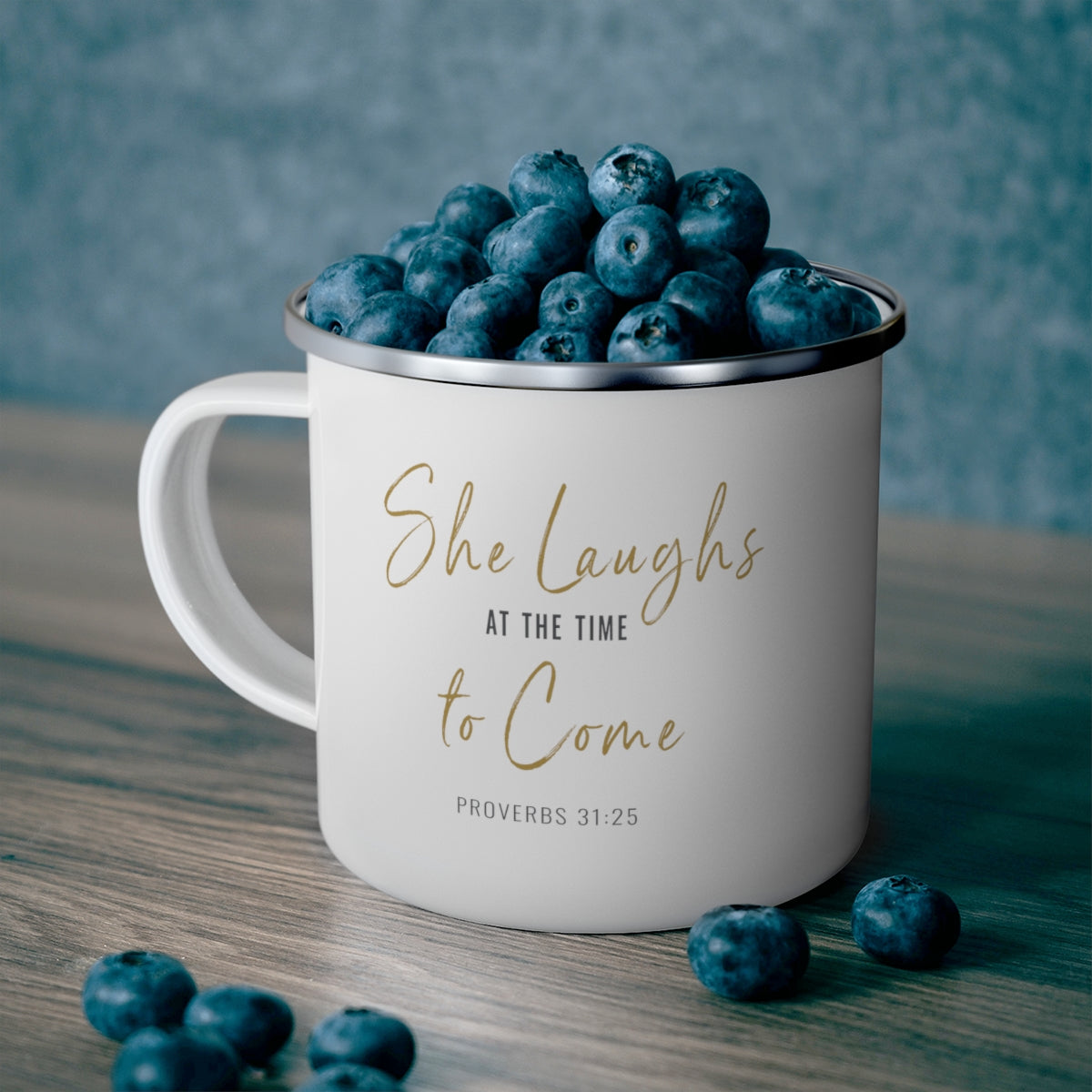 Prov 31:25 Cup silver edge – Be Courageous